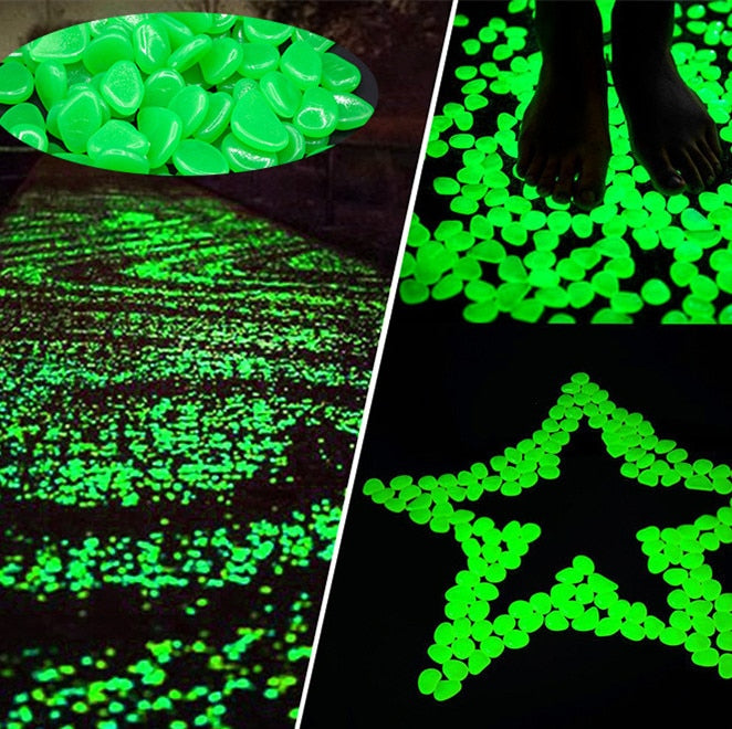 190 Glow In The Dark Rocks For Garden, Fish Tank, Walkways & More – Sun-Powered Aqua Pebbles, Fun For Kids 6+